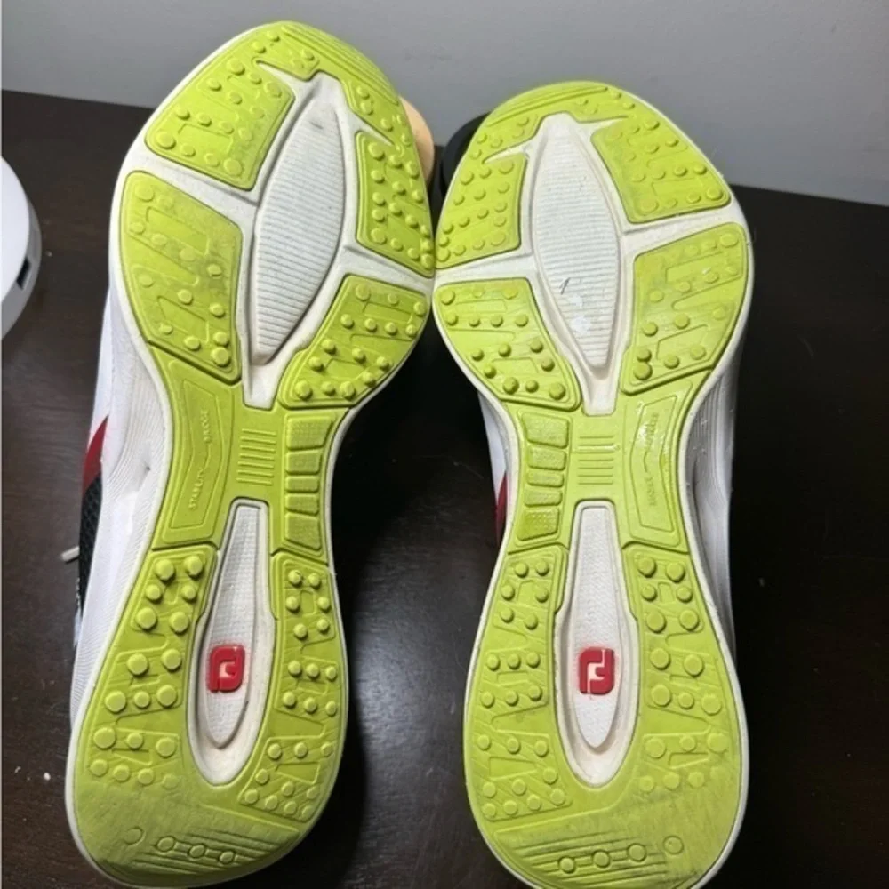 FootJoy Golf Fuel Spikeless Shoes White‎ Black Lime Green Size 6M 45034